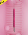 Manicure pusher Gummy with silicone handle UNIQ 11 TYPE 2 (beveled and loop pusher)-PQ11/2