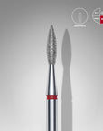 Staleks Diamond Nail Drill Bit, Pointed Flame, Red Expert, Head Diameter 2.1 mm, Working Part 8 mm, FA11R021/8