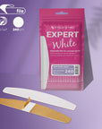 White disposable files for crescent nail file (soft base) Staleks Pro Expert 40, 240 grit (30 pcs)-DFE-40-240w