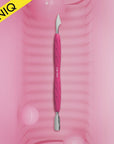 Manicure pusher with silicone handle “Gummy†UNIQ 10 TYPE 3 (narrow rounded pusher + hatchet)