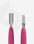 Manicure pusher with silicone handle “Gummy†UNIQ 10 TYPE 5 (narrow rounded pusher + wide blade)