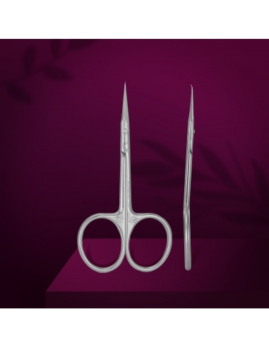 SX-21/2m Cuticle scissors with hook Staleks Pro Exclusive 21 Type 2 (Magnolia)