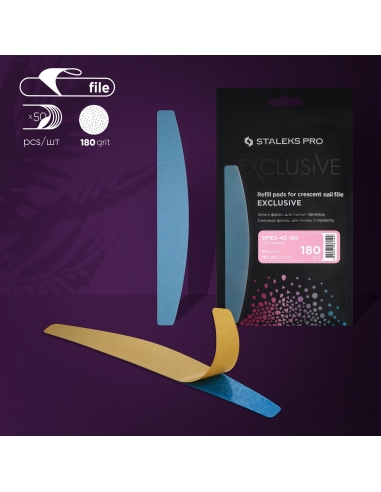 Disposable files for crescent nail file Staleks Pro Exclusive 42, 180 grit (50 pcs)-DFEX-42-180