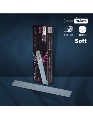 Disposable files papmAm for straight nail file (soft base) Staleks Pro Exclusive 20, 100 grit (30 pcs)-DFCX-20-100