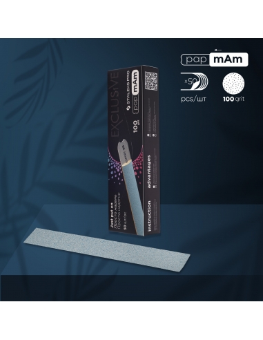 Disposable papmAm files for straight nail file Staleks Pro Exclusive 22 -100 grit (50 pcs)-DFCX-22-100