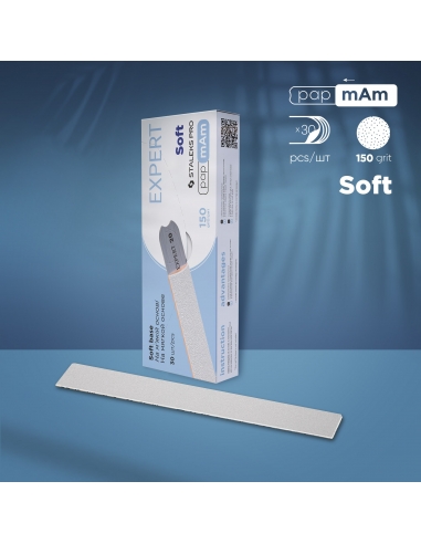 White disposable papmAm files for straight nail file (soft base) Staleks Pro Expert 20, 1500 grit (30 pcs)-DFCE-20-150w