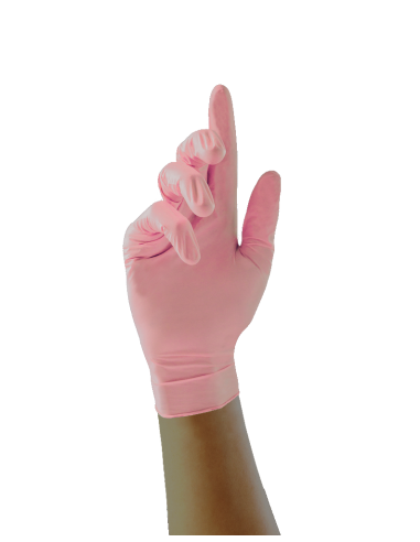 Powder Free Nitrile Gloves Pink Pearl- Pack of 100