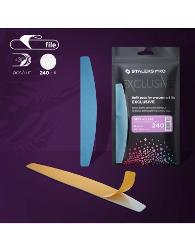 Disposable files for crescent nail file (soft base) Staleks Pro Exclusive 40, 240 grit (30 pcs)-DFEX-40-240