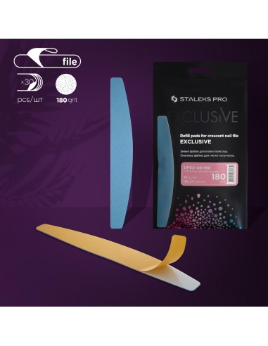 Disposable files for crescent nail file (soft base) Staleks Pro Exclusive 40, 180 grit (30 pcs)-DFEX-40-180