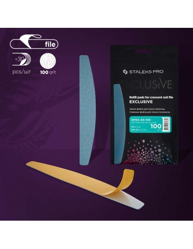 Disposable files for crescent nail file (soft base) Staleks Pro Exclusive 40, 100 grit (30 pcs)- DFEX-40-100