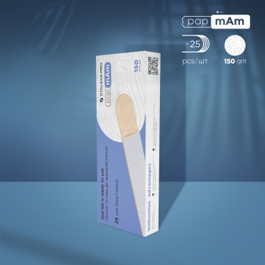 Disposable white papmAm files on a wooden base EXPERT 22 150 grit (25 pcs) - DWCE-22-150/25w