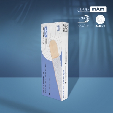 Disposable white papmAm files on a wooden base EXPERT 22 240 grit (25 pcs) - DWCE-22-240/25w