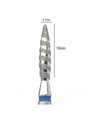 Cuticle drill bit Tornado flame blue 2.1mm-10MT