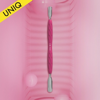 Manicure pusher with silicone handle “Gummy” UNIQ 10 TYPE 1 (wide rounded pusher + narrow rounded pusher)