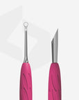 Manicure pusher Gummy with silicone handle UNIQ 11 TYPE 2 (beveled and loop pusher)-PQ11/2