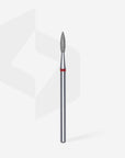 Staleks Diamond Nail Drill Bit, Pointed Flame, Red Expert, Head Diameter 2.1 mm, Working Part 8 mm, FA11R021/8