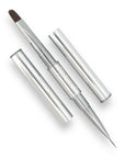Double-sided brush for decorations, brush for gel, gel polish, cover base and thin lines with ferrule, 2in1 brush (Oval 10 / Liner 11 mm)