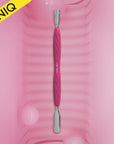 Manicure pusher with silicone handle â€œGummyâ€ UNIQ 10 TYPE 1 (wide rounded pusher + narrow rounded pusher)