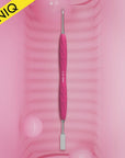 Manicure pusher with silicone handle â€œGummyâ€ UNIQ 11 TYPE 1 (flat straight pusher + ring)